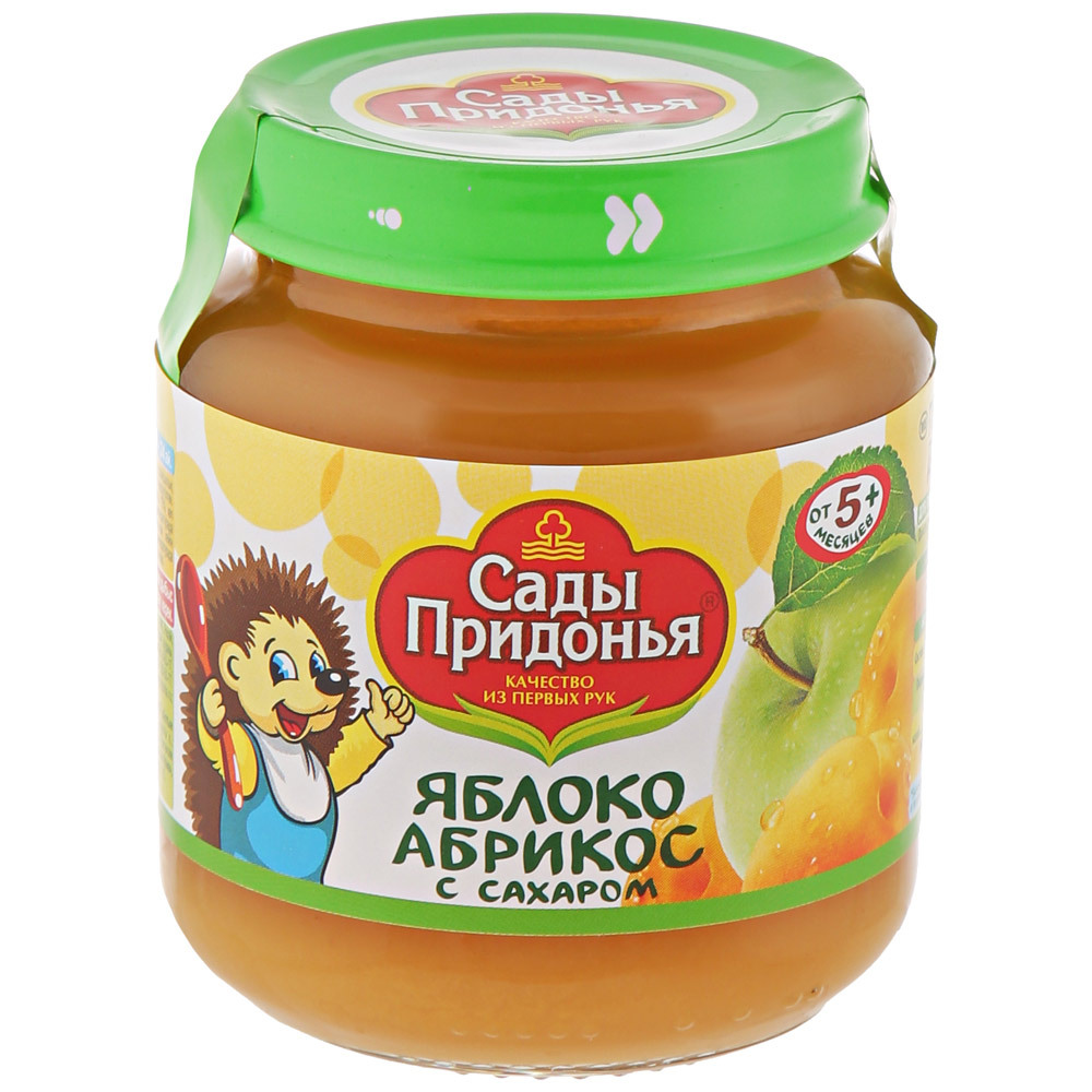 Sady Pridonia Püree mit Apfel-Aprikosen-Zucker für Kinder ab 5 Monaten, 120g