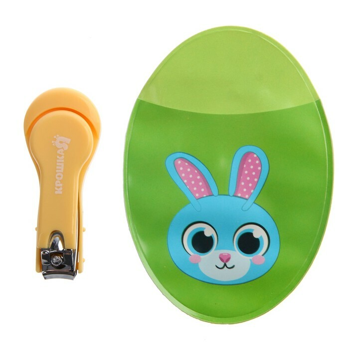 Children's nail nippers with a cover " Bunny", color green