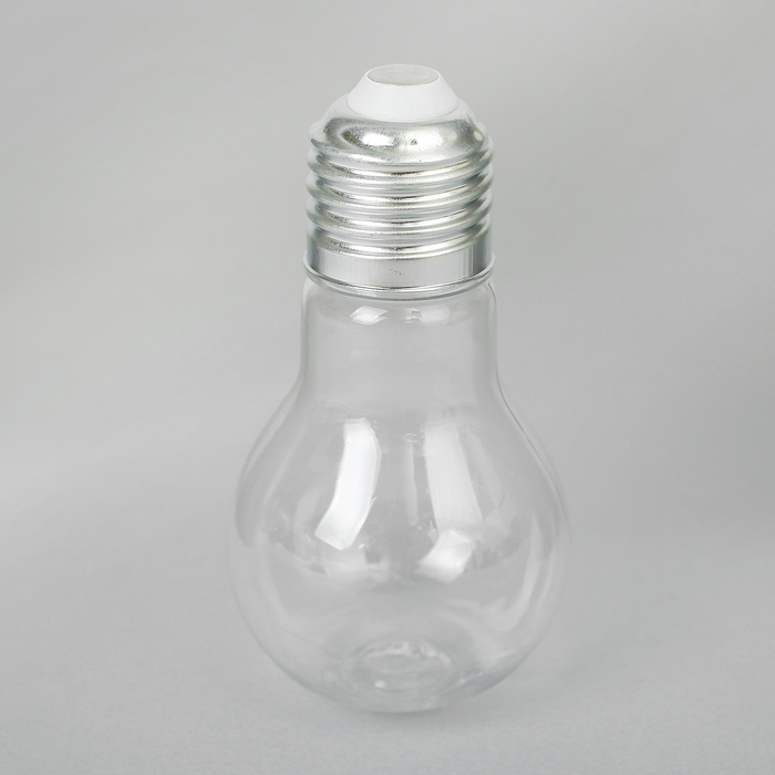 Bottle d / storage 75ml 9 * 5 * 5cm light bulb transparent / silver