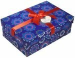 Caja de regalo Copos de nieve 10,5 * 17,5 * 5,5 cm, decoración. arco, cartón, Hansibag