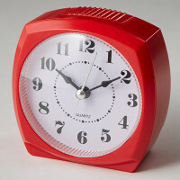 Alarm clock DT8-0008 Delta, red, 8.5x4.6x8.6 cm
