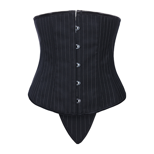 Sexy front hasp waist training corset office lady belly shaping with g-string bustier for women