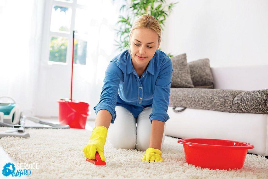 How to clean the carpet from plasticine?