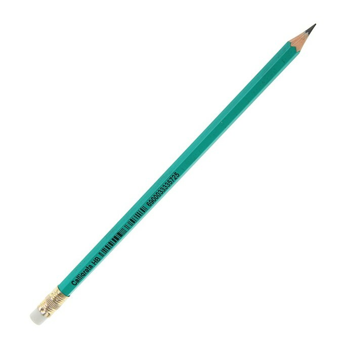Černá olověná tužka s gumou Calligrata HB, plast