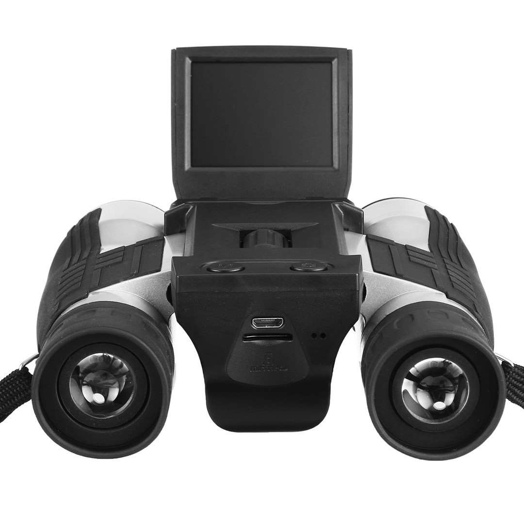 Câmera digital 12X binóculos telescópio zoom binóculos 2 polegadas LCD binóculos
