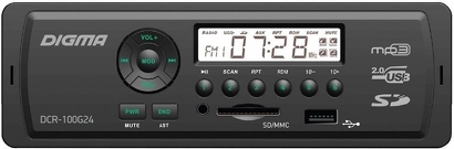 Gravador de fita auto-rádio DIGMA DCR-100G24