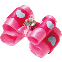 Voluminous bows for dogs Nostalgia, 3x2 cm (pink in hearts)