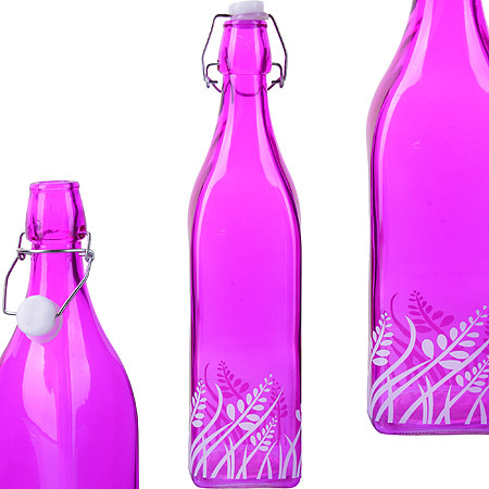 Glassflaske 500ml med lokk PURPLE LR (x24)