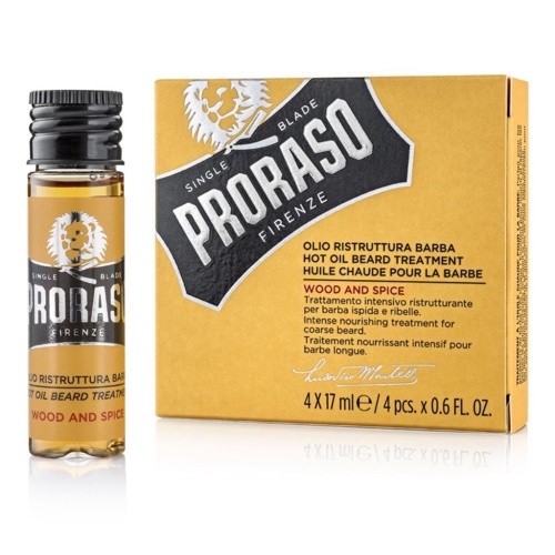 Hot wood and spice beard oil 17 ml x 4 proraso for grooming: prices from £ 890 buy inexpensively in the online store