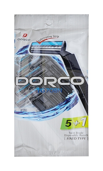 Razor Dorco TD708N Twin Blade 5 plus 1 Disposable Razors Black