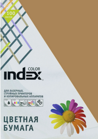 Värviline paber Indeksvärv, 80 g / m2, A4, tubakas, 100 lehte