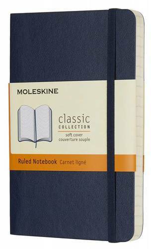 Notisblokk, Moleskine, Moleskine Classic Soft Pocket 90 * 140mm 192 s. linjal paperback safirblå