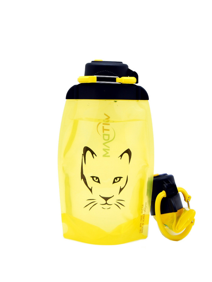 Skladacia ekologická fľaša, žltá, objem 500 ml (článok B050YES-1306) s obrázkom