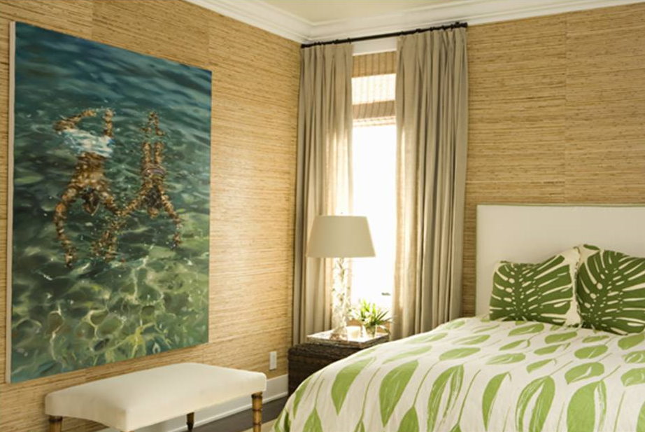Bamboo wallpaper in the bedroom
