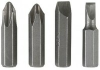 Impact screwdriver bits, CrV, 4 pieces, 36 mm