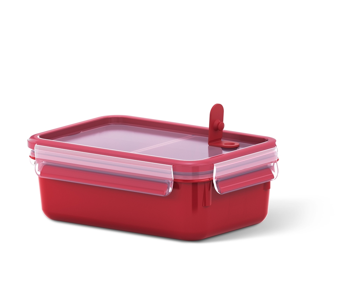 Kutija za ručak Tefal Clip i mikro plastika, crvena, 1,0 L K3102312