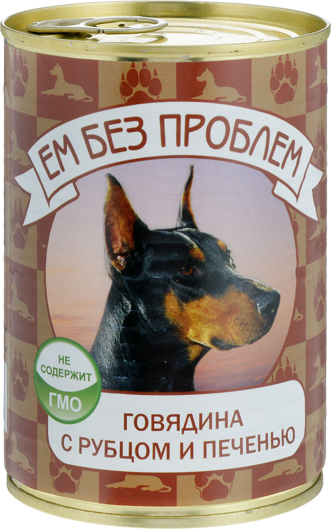Alimentos enlatados para cães que como sem problemas, todas as raças, carne bovina e trigo sarraceno, 410 g