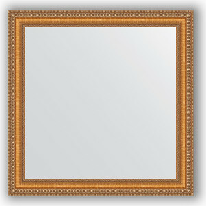 Mirror in a baguette frame Evoform Definite 65x65 cm, gold beads on bronze 60 mm (BY 3138)