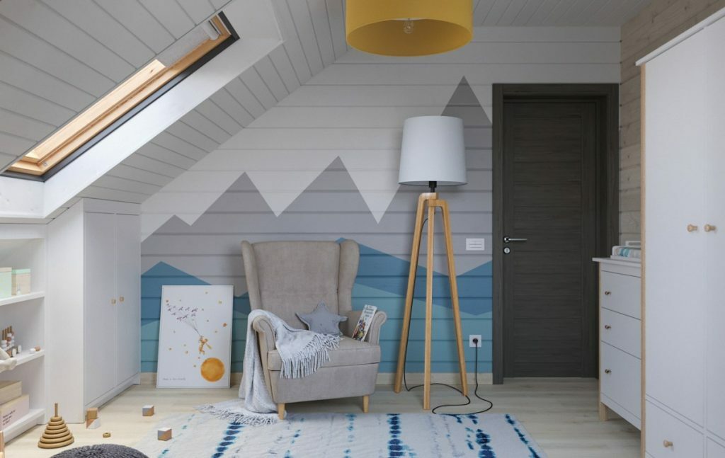 Children's room in the attic: examples of room design, interior photos