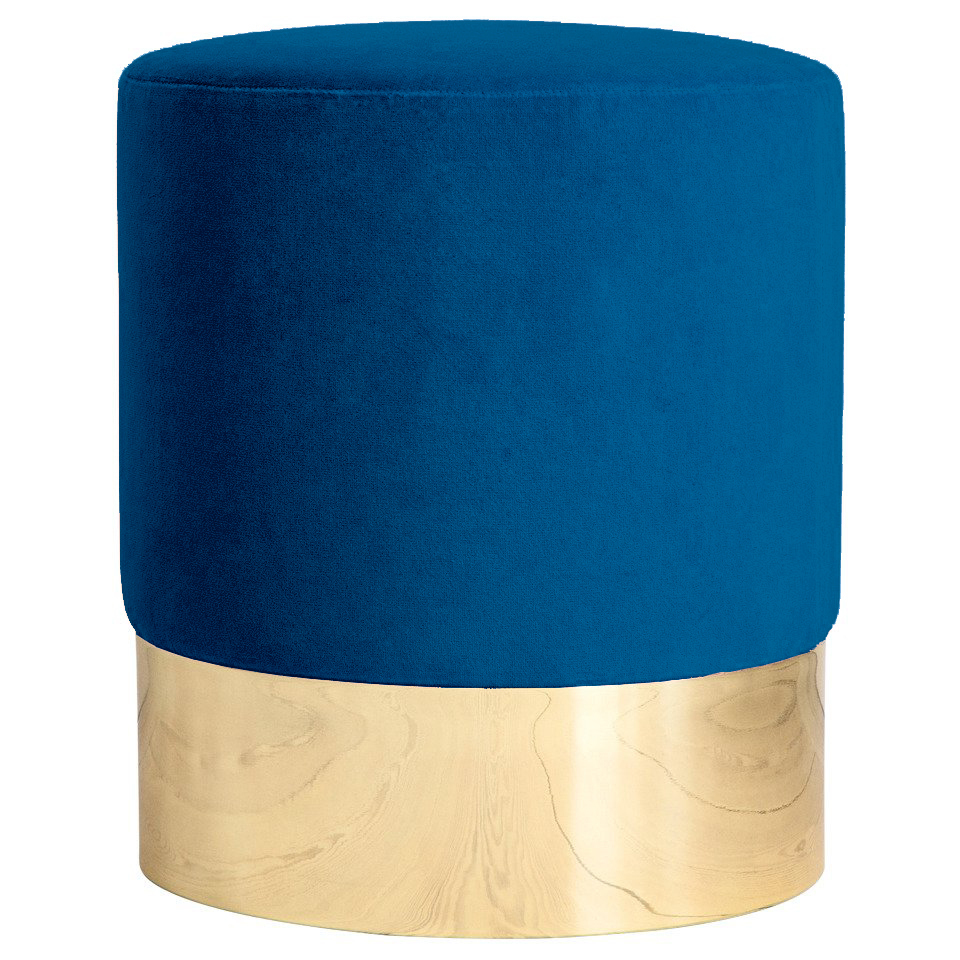 Madone blue brass pouf