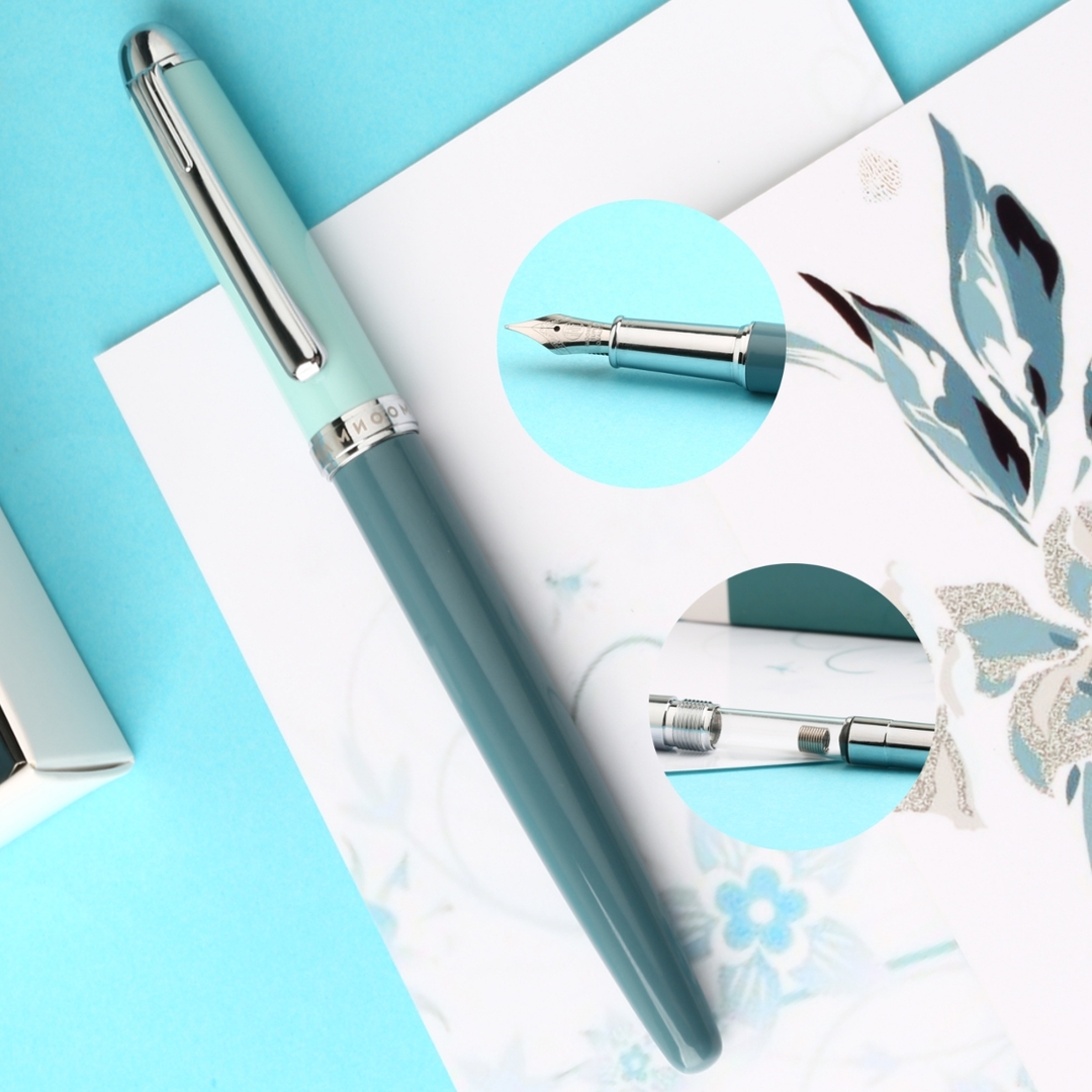 Stylo plume F 0.5mm plume métal lettre stylos à encre cadeaux pour étudiants amis de la famille