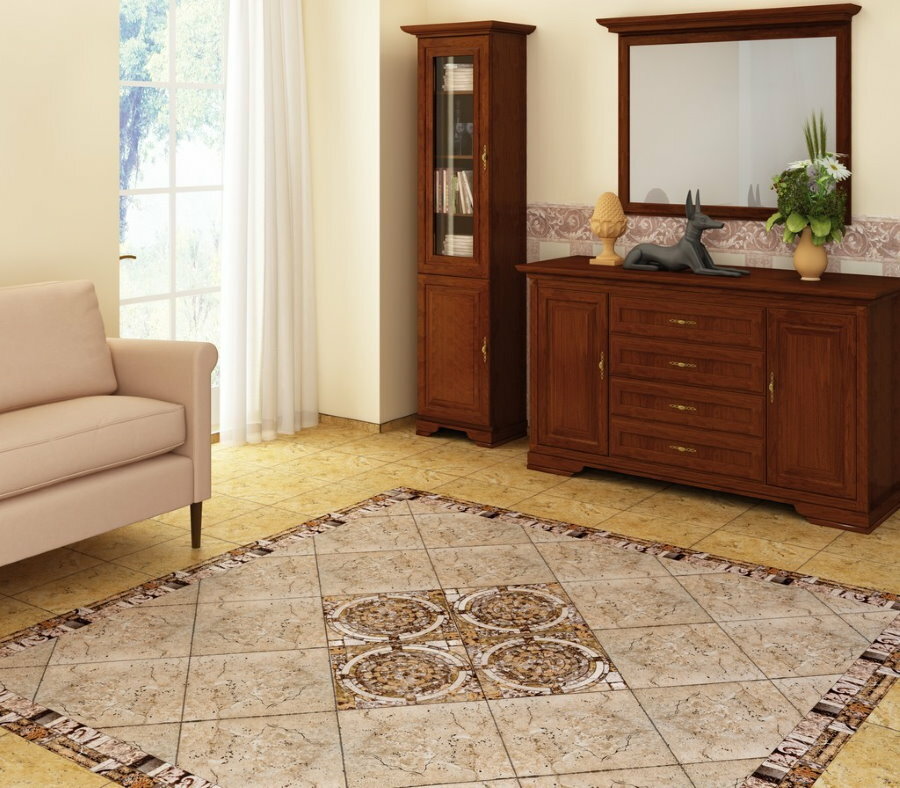 Design de sala de estar com carpete