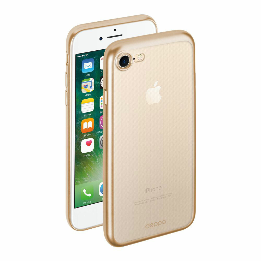 Deppa Gel Plus Hoesje Mat voor Apple iPhone 7 Goud
