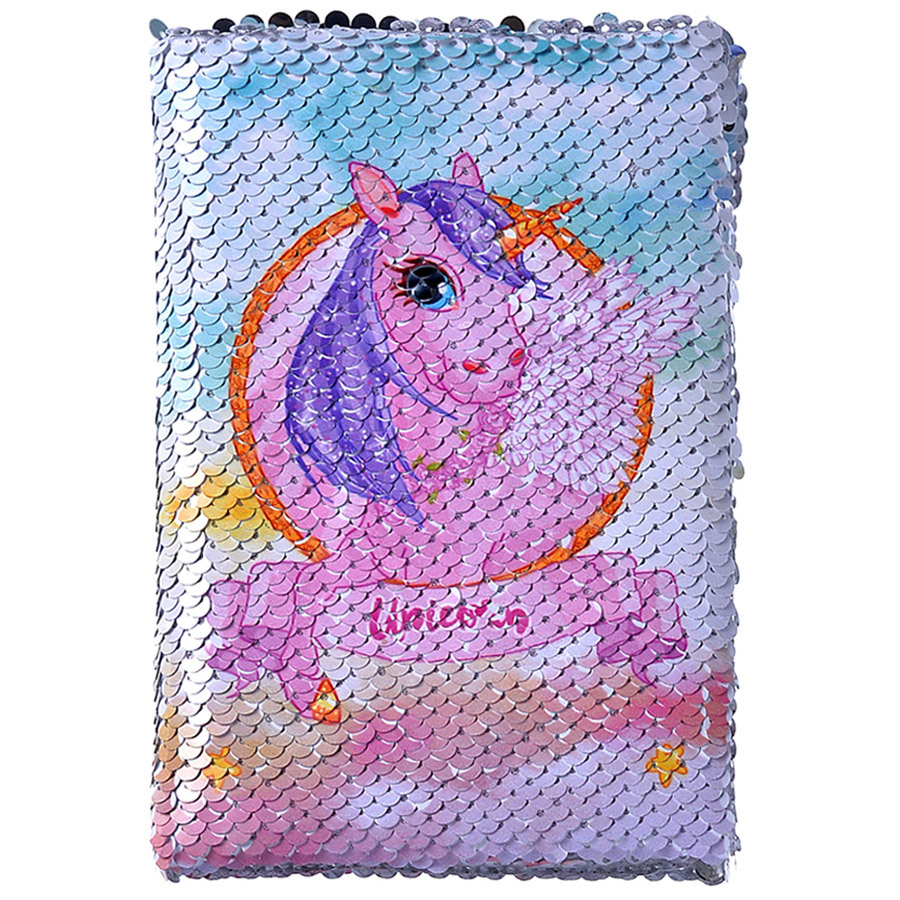 Mazari Bright notepad for notes with sequins Unicorn with wings 11 * 16.5cm 60 sheets