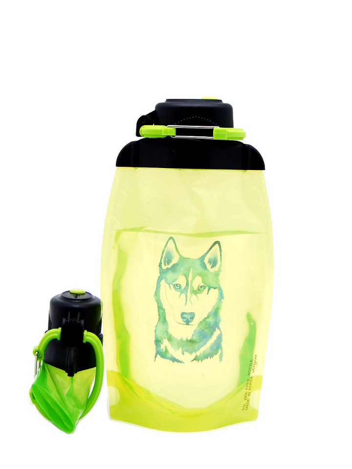 Katlanabilir eko şişe, sarı-yeşil, hacim 500 ml (makale B050YGS-612) resimli