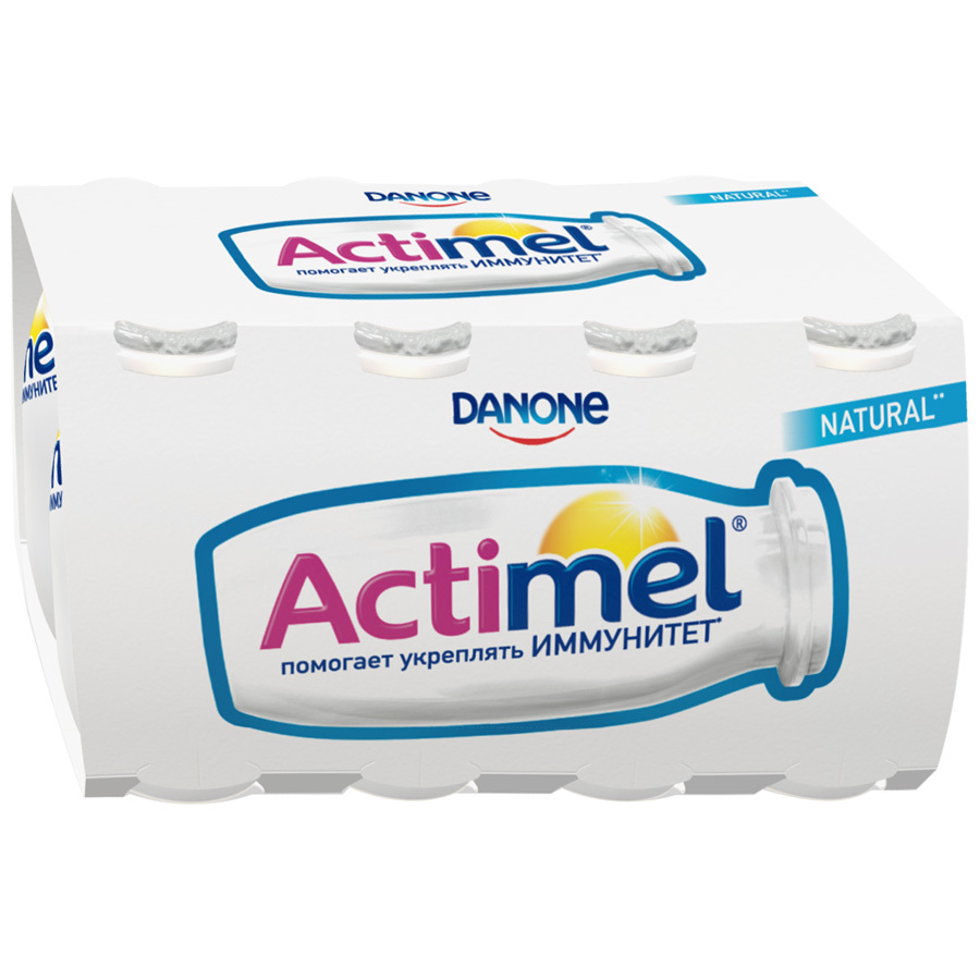 Gefermenteerd melkproduct Actimel Natuurlijk zoet 2,6% 8 * 100g
