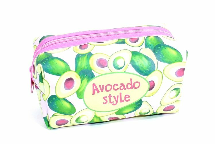 Kosmetisk väska i avokado -stil med dragkedja (16x8) (PVC -låda)