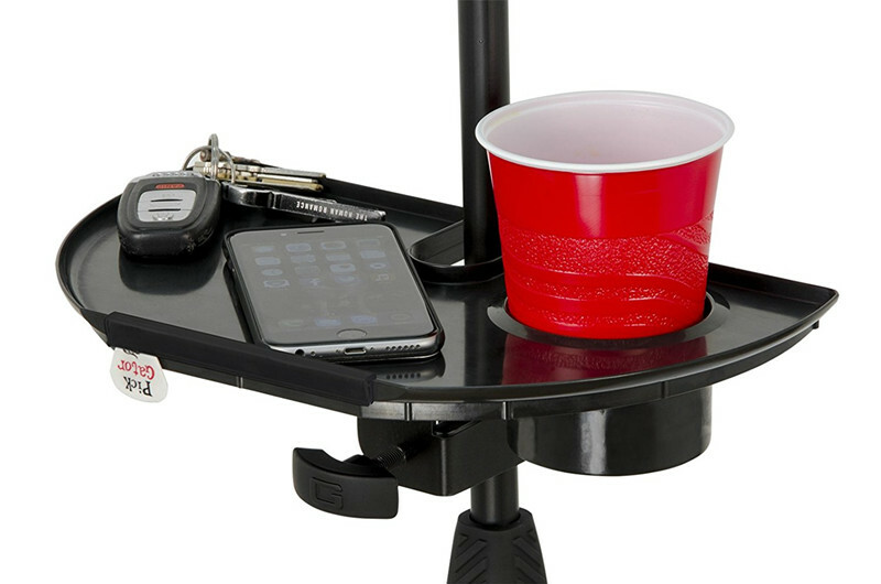 Svart ramme mikrofon leketøysbrettstativ for drikkeoppbevaring