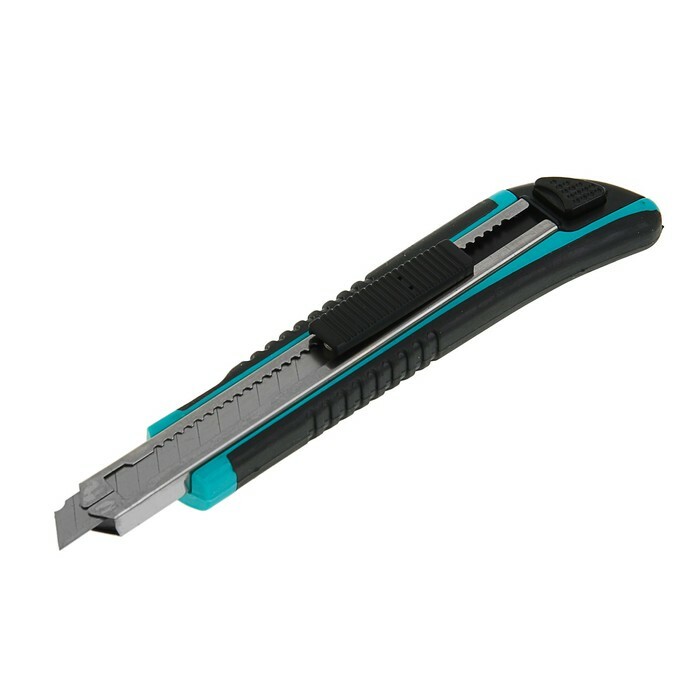 Univerzalni nož TUNDRA premium, plastično kućište, četverostruko. kopča, ojačana, 2 oštrice, 9 mm