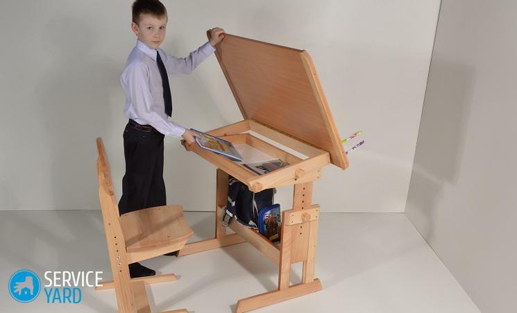 Children's desk with their own hands with drawings