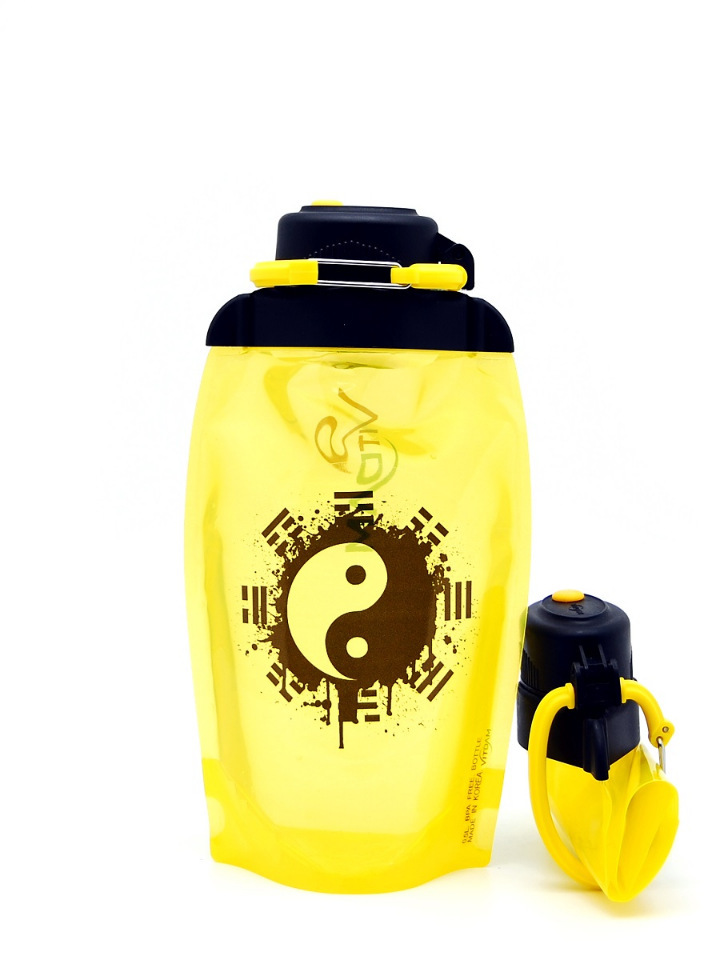 Składana butelka ekologiczna Vitdam B050YES-604 żółta 500 ml