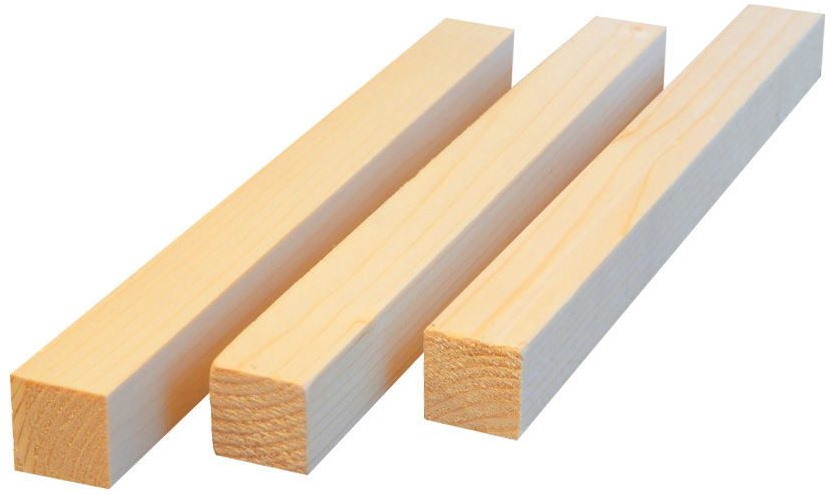 Planed wooden blocks for the frame