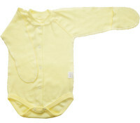 Bodysuit painikkeilla Papitto (väri: keltainen), koko 18, korkeus 50 cm