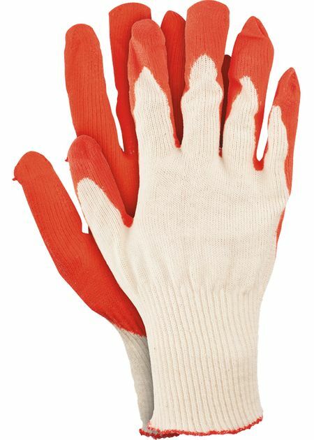 Rękawice dziane z powłoką z naturalnego lateksu, klasa 13, rozmiar 8