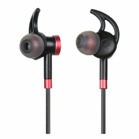 Slušalke z mikrofonom DIGMA BT-04, Bluetooth, v ušesu, črno / rdeče [e713bt]
