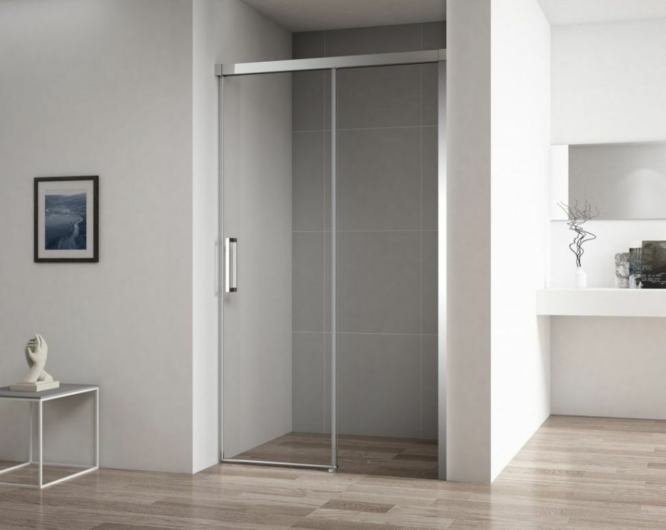 Drzwi prysznicowe 110 cm Cezares DUET SOFT-BF-1-110-C-Cr transparentne