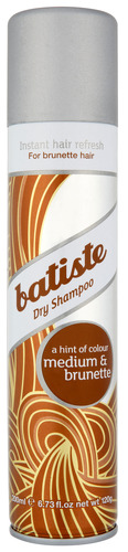 Suchý šampón BATISTE Medium pre hnedovlasé ženy a brunetky, 200 ml