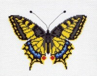 Korsstygnssats Ritning på duk. Swallowtail, 16x20 cm, art. 0507-1