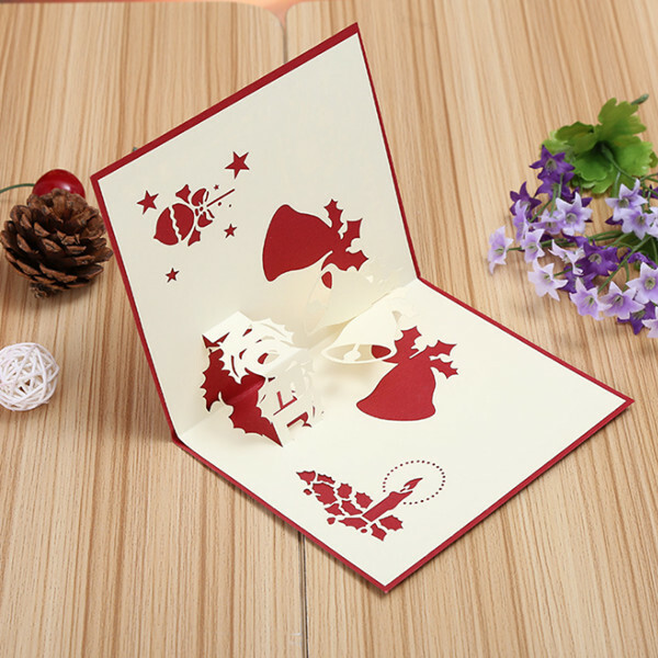 פופ אפ שולחן גלויה חג שמח גלויות מתנה נייר מלאכה DIY