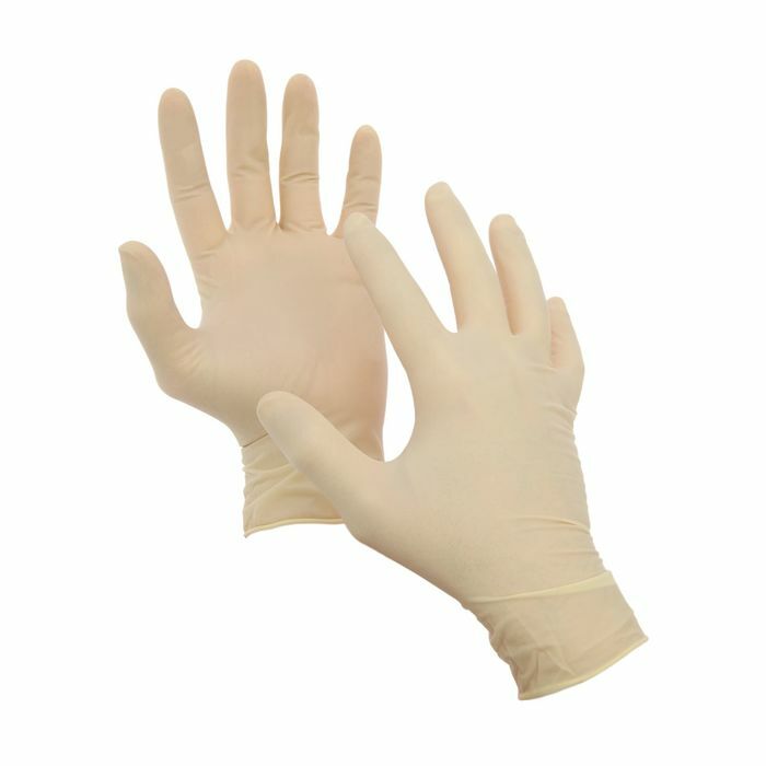 Latexové rukavice bez pudru M 100 ks / balení DERMAGRIP CLASSIC