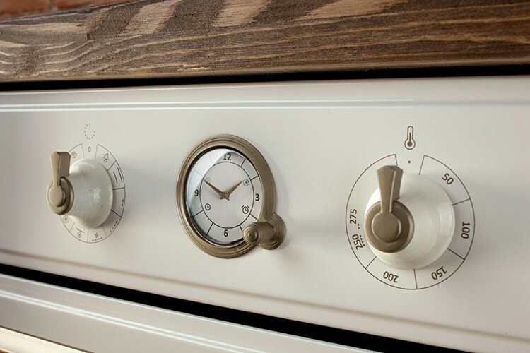 Botões vintage e controles de temperatura definem o tom de todo o interior