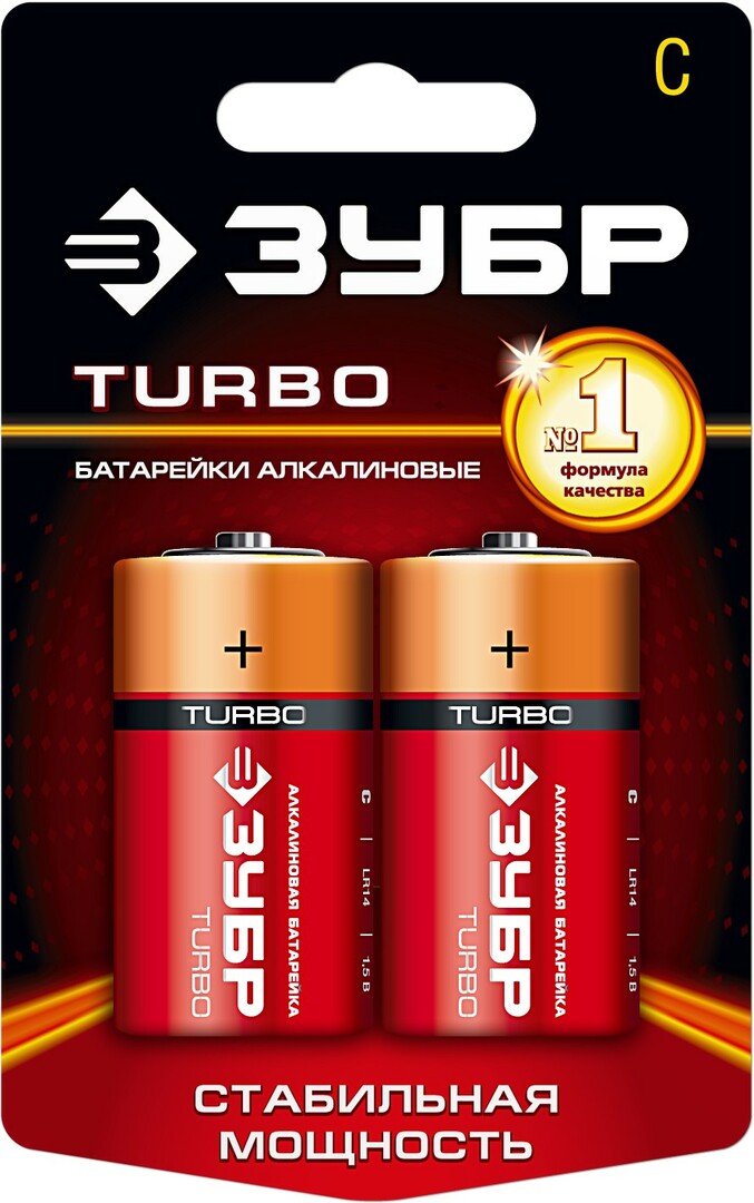 Alkaline batterij 1,5 V, type C, 2 stuks, BISON Turbo