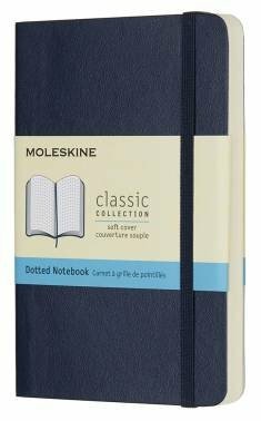Moleskine notatbok, Moleskine 192 s. 9 * 14 cm CLASSIC SOFT Lomme prikket linje, mykt deksel, feste elastikk,