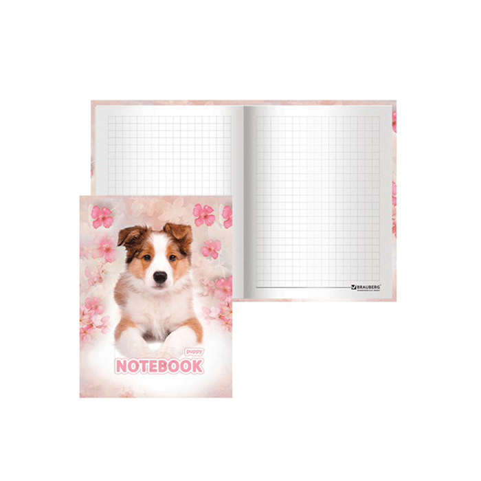 Notepad A6 cl 80 l BRAUBERG Dog 7BC, Region. laminate, choice varnish, 123240
