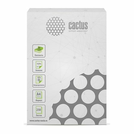 Cactus CS-OPB-A480250 A4 / 80g / m2 / 250l. / Branco CIE153% para uso geral (escritório)