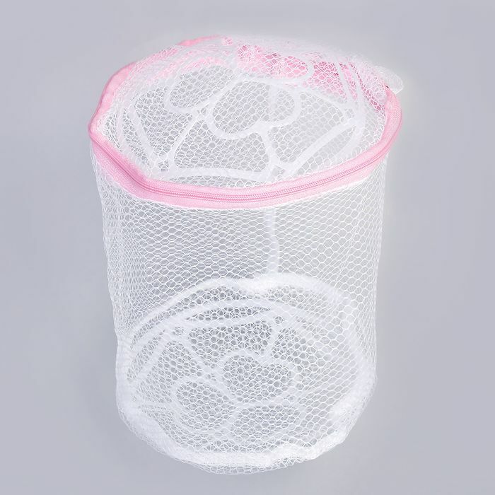 Taske til vask af bh'er med skive 15x15 cm, fint mesh
